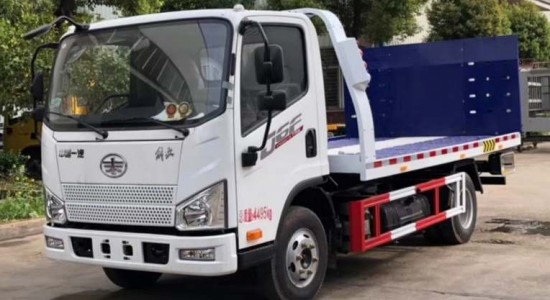 國六解放藍牌一拖二清障車
